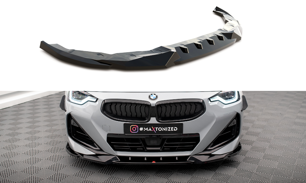 Street+ Spoilerlippe Front Ansatz V.2 passend für BMW 2 Coupe M-Paket / M240i G42 schwarz Hochglanz – Ansicht 2