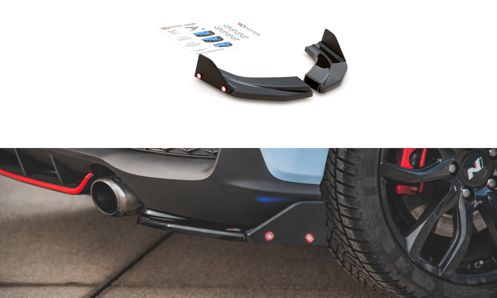 Heck Ansatz Flaps Diffusor V.6 + Flaps passend für Hyundai I30 N Mk3 Hatchback – Ansicht 2