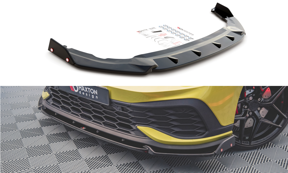 Street+ Spoilerlippe Front Ansatz V.1 + Flaps passend für VW Golf GTI Clubsport Mk8 – Ansicht 2
