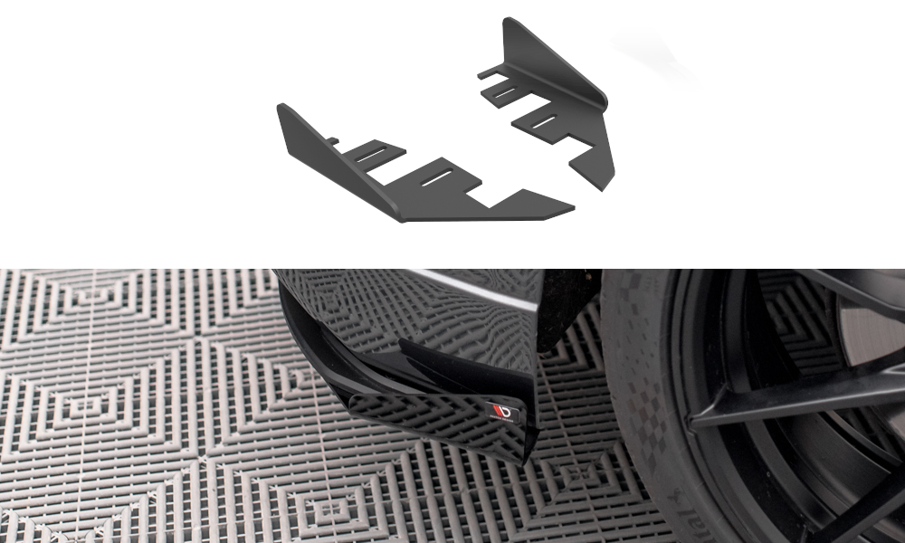 Hintere Seiten Flaps passend für Audi S3 Sportback 8V Facelift schwarz Hochglanz – Ansicht 2