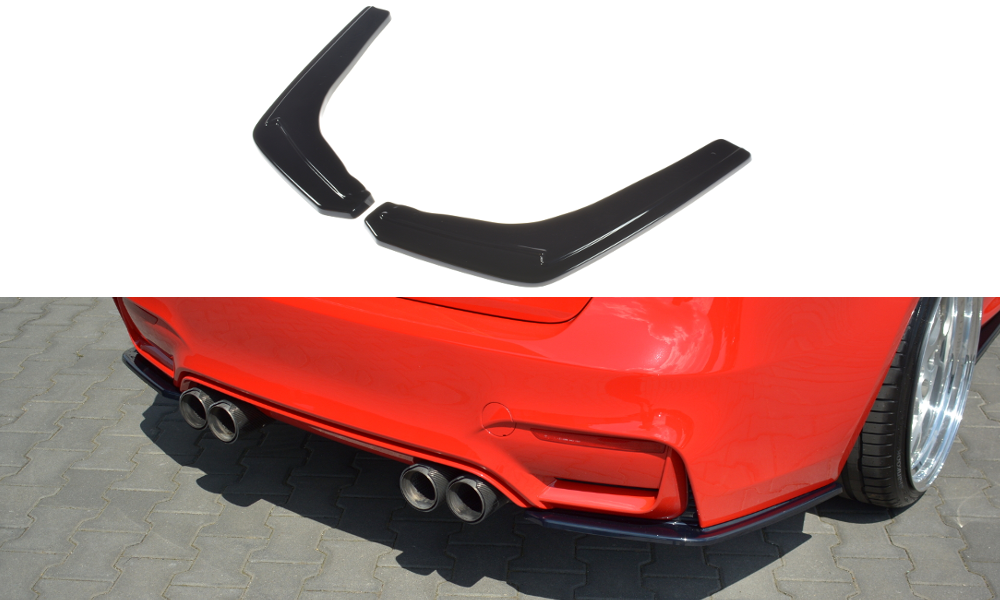 Heck Ansatz Flaps Diffusor passend für BMW M3 F80 schwarz Hochglanz – Ansicht 2