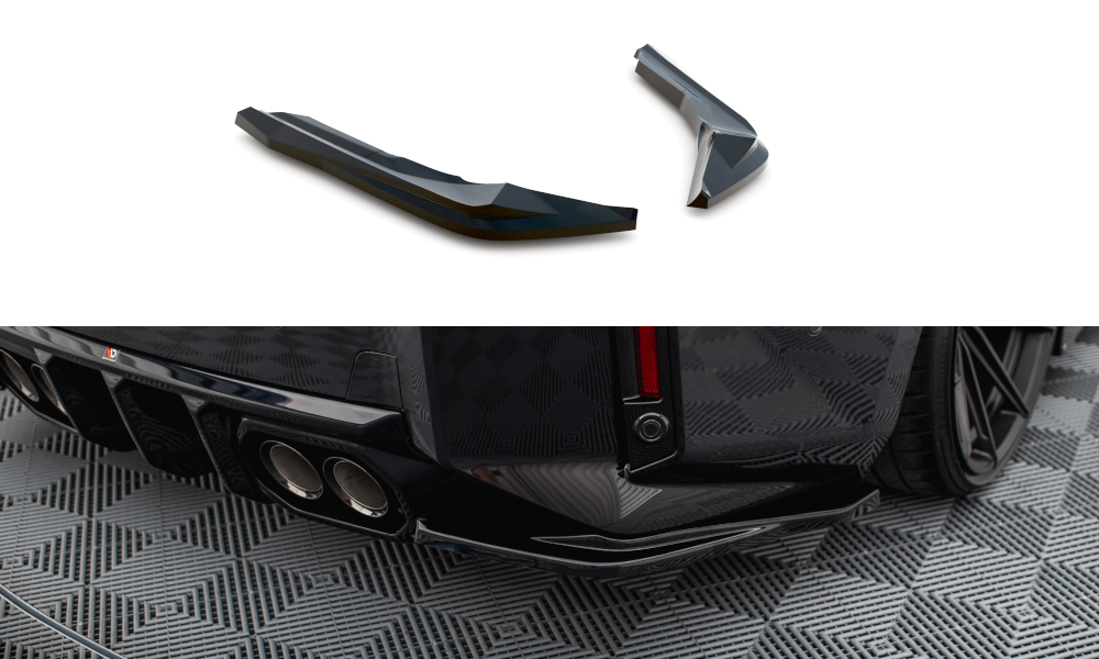 Heck Ansatz Flaps Diffusor V.5 passend für BMW M2 G87 (Für heckansatz v.2) BMW M2 G87 schwarz Hochglanz – Ansicht 2