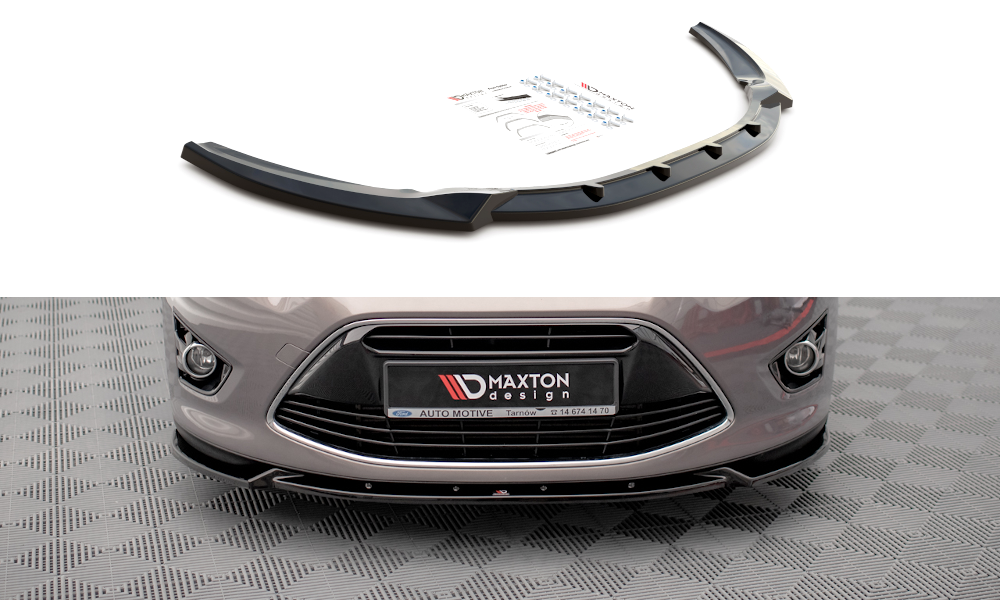 Street+ Spoilerlippe Front Ansatz passend für Ford C-Max Mk2 schwarz Hochglanz – Ansicht 2