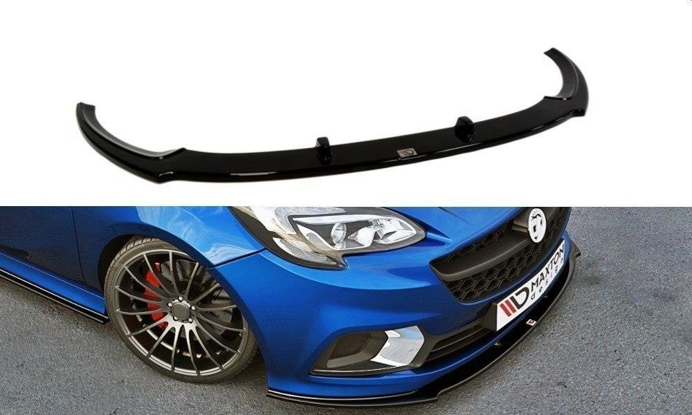 Street+ Spoilerlippe Front Ansatz passend für OPEL CORSA E OPC / VXR schwarz Hochglanz – Ansicht 2