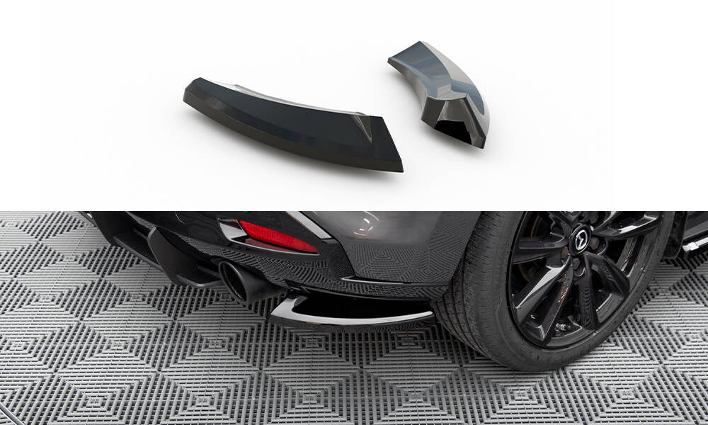 Heck Ansatz Flaps Diffusor passend für Mazda 3 Mk4 schwarz Hochglanz – Ansicht 2
