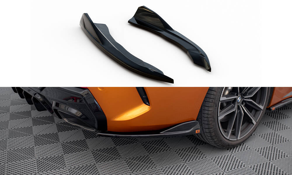 Heck Ansatz Flaps Diffusor V.6 passend für BMW 4er M440i G22 / G23 / G22 Facelift / G23 Facelift schwarz Hochglanz – Ansicht 2
