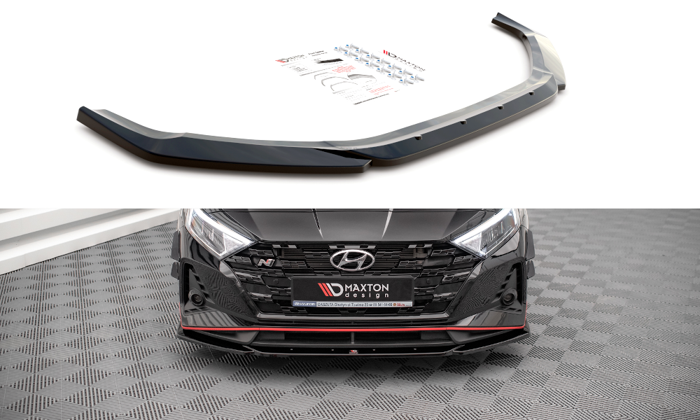 Street+ Spoilerlippe Front Ansatz V.3 passend für Hyundai I20 N Mk3 schwarz Hochglanz – Ansicht 2