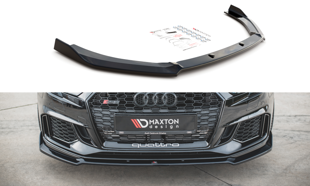 Street+ Spoilerlippe Front Ansatz V.3 passend für Audi RS3 8V FL Sportback schwarz Hochglanz – Ansicht 2