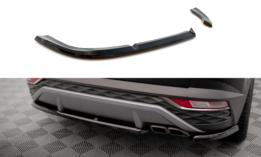 Heck Ansatz Flaps Diffusor passend für Hyundai Tucson Mk4 schwarz Hochglanz – Ansicht 2