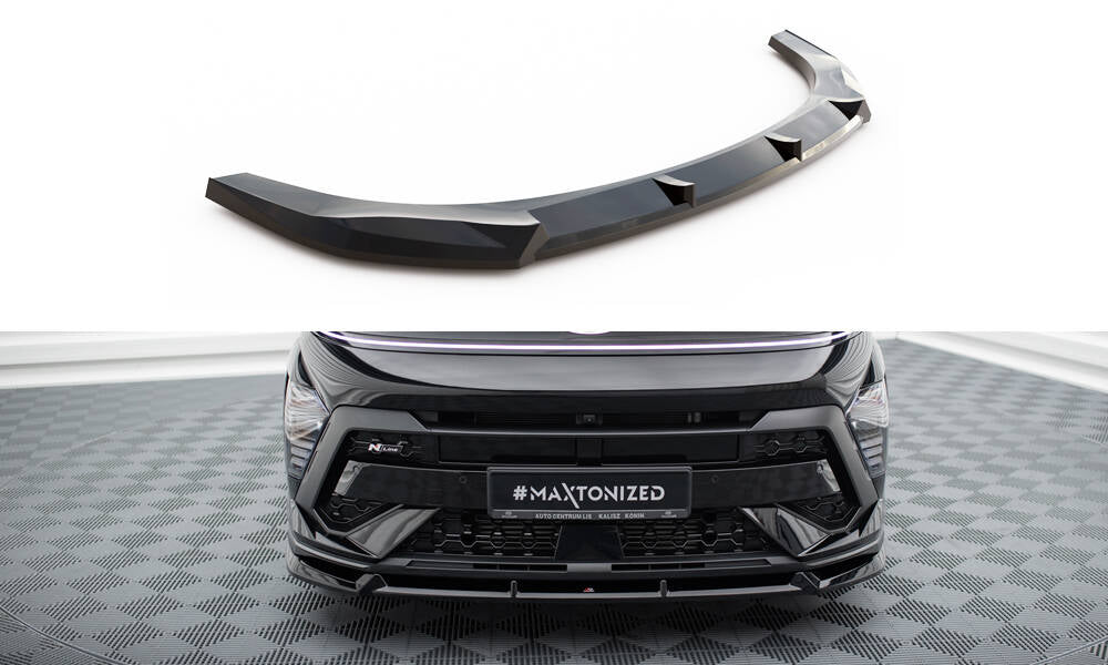 Street+ Spoilerlippe Front Ansatz passend für Hyundai Kona N-Line Mk2 schwarz Hochglanz – Ansicht 2