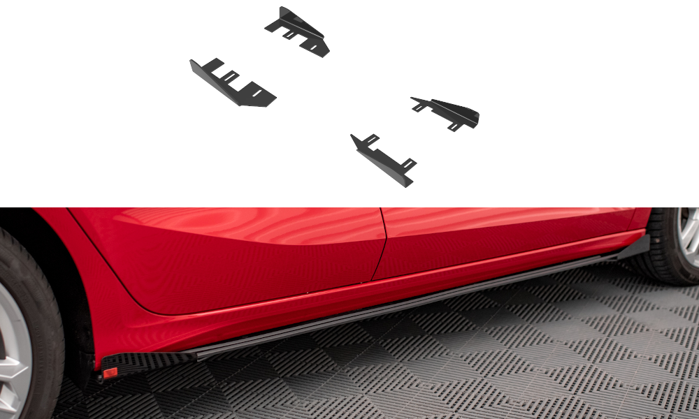 Seitenschweller Flaps passend für Audi A3 8Y schwarz Hochglanz – Ansicht 2