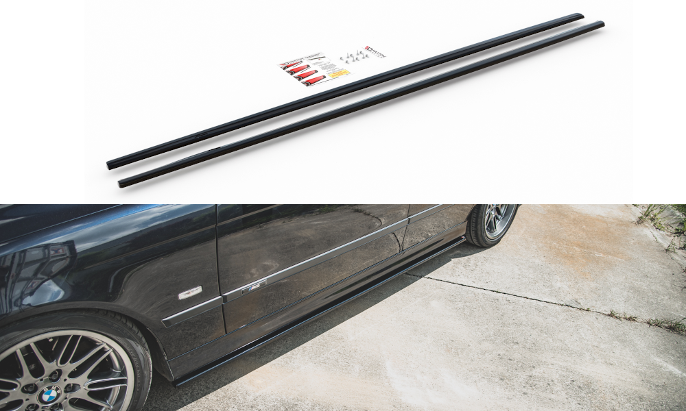 Street+ Seitenschweller Leisten passend für BMW M5  / 5 M-Paket E39 schwarz Hochglanz – Ansicht 2