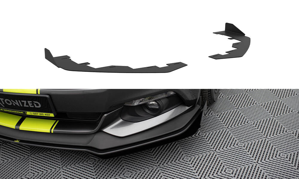 Front Stoßstange Flaps passend für Ford Mustang GT Mk6  schwarz Hochglanz – Ansicht 2
