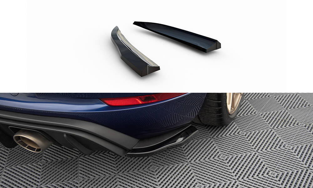 Heck Ansatz Flaps Diffusor passend für Porsche 718 Cayman GT4 RS 982c schwarz Hochglanz – Ansicht 2