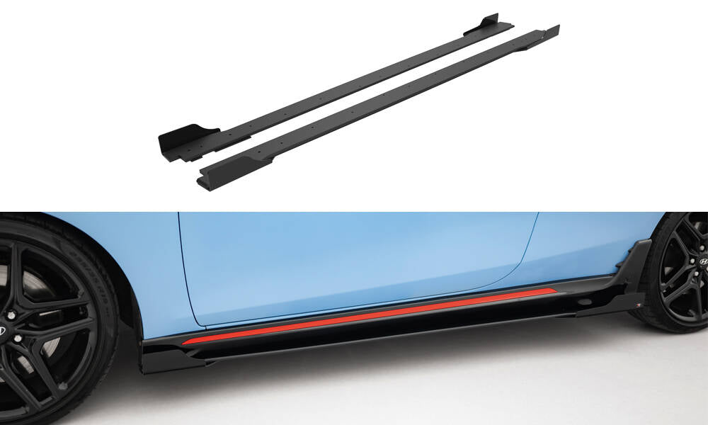 Street Pro Street+ Seitenschweller Leisten + Flaps passend für Hyundai Veloster N Mk2 schwarz Hochglanz – Ansicht 2