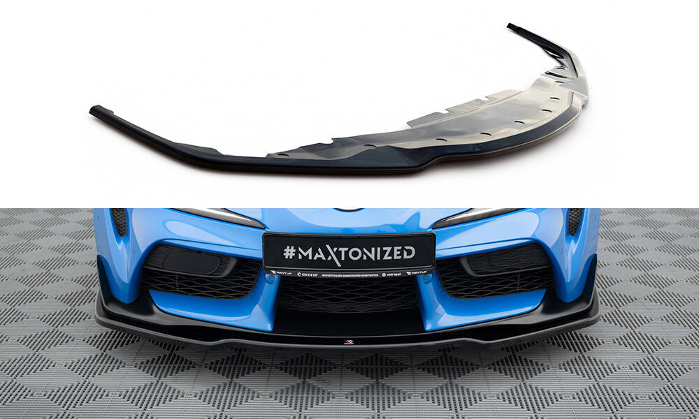 Street+ Spoilerlippe Front Ansatz V.2 passend für Toyota Supra Mk5 schwarz Hochglanz – Ansicht 2