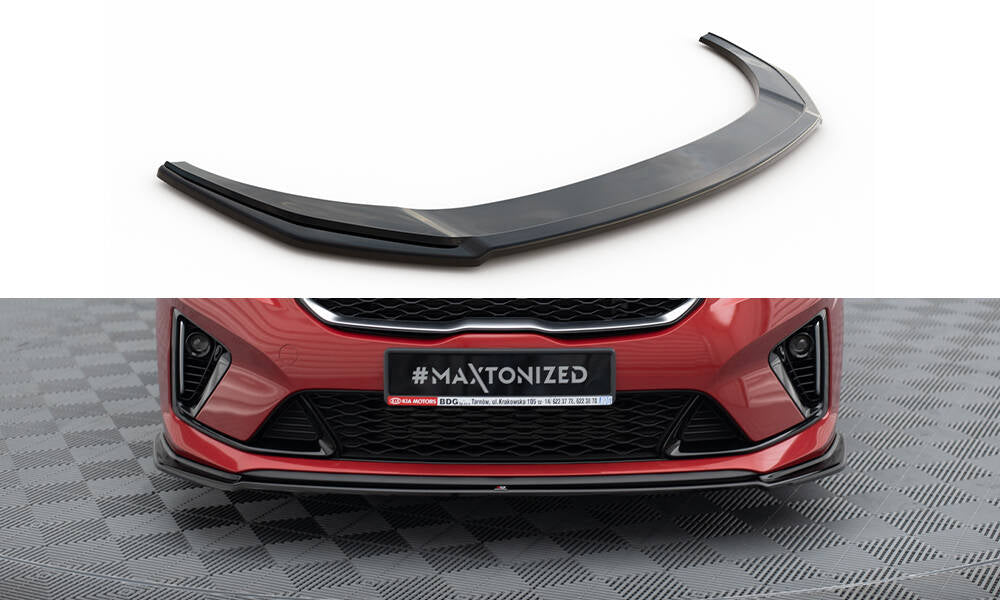 Street+ Spoilerlippe Front Ansatz V.2 passend für Kia Ceed GT / GT-Line Mk3 / Proceed Mk1 schwarz Hochglanz – Ansicht 2