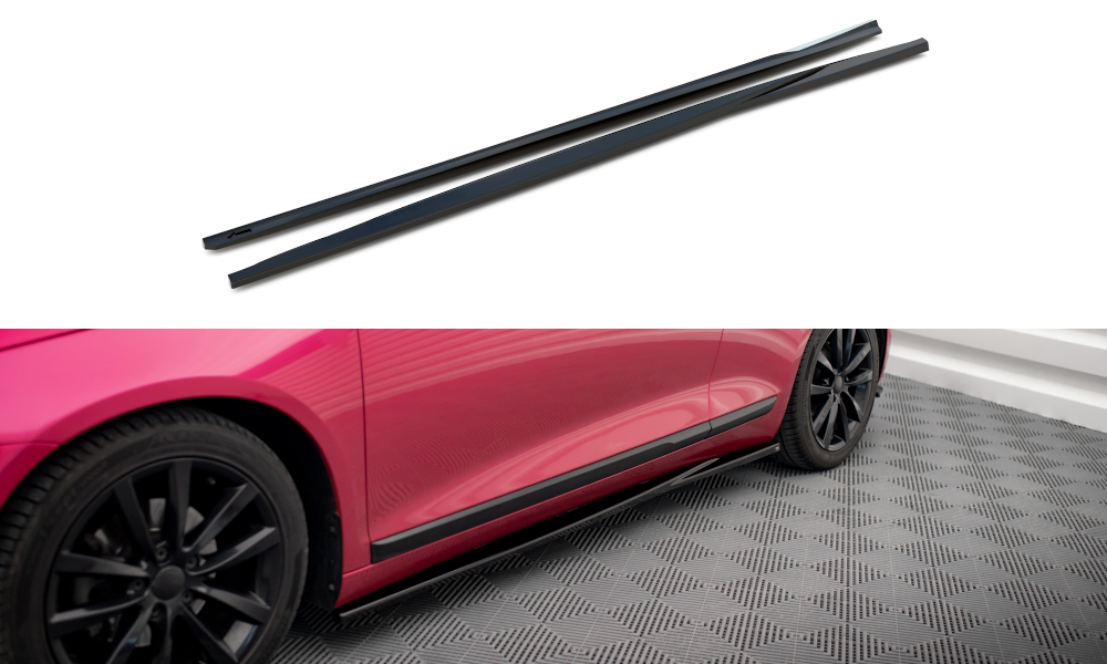 Street+ Seitenschweller Leisten passend für VW Scirocco Mk3 schwarz Hochglanz – Ansicht 2