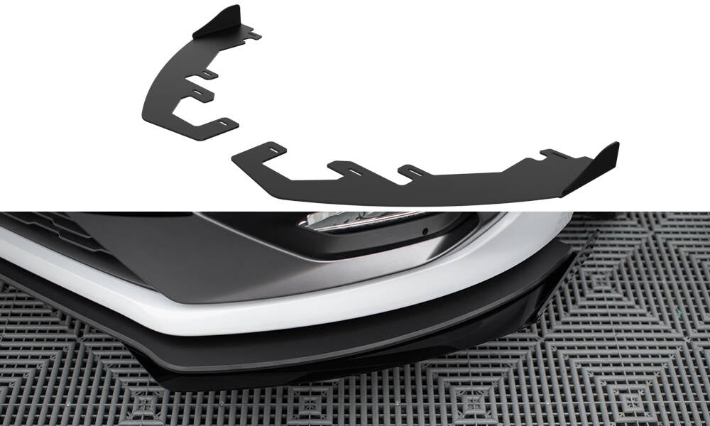 Front Stoßstangen Racing Flaps passend passend für Ford Fiesta Mk8 ST / ST-Line schwarz Hochglanz – Ansicht 2