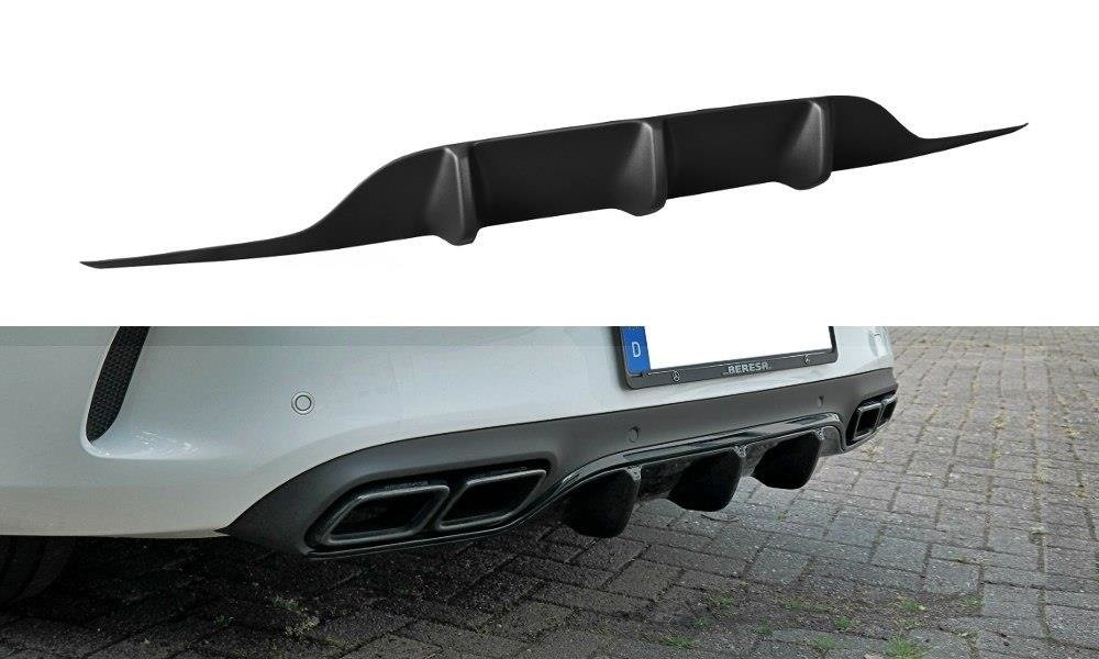 Diffusor Heck Ansatz passend für Mercedes-AMG C63 Coupe C205 schwarz Hochglanz – Ansicht 2