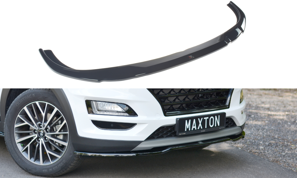 Street+ Spoilerlippe Front Ansatz V.2 passend für Hyundai Tucson Mk3 Facelift schwarz Hochglanz – Ansicht 2