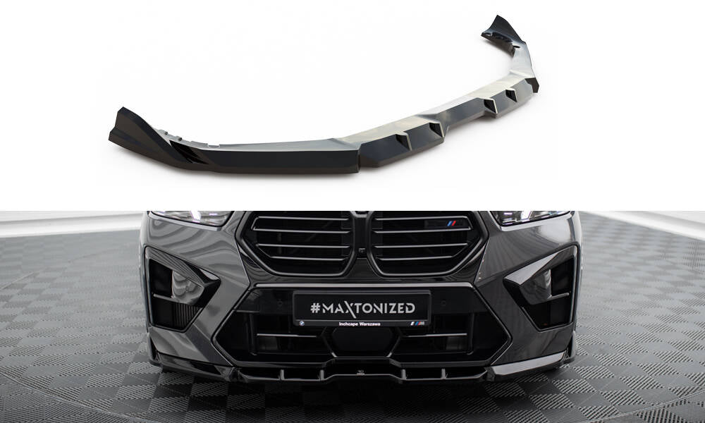 Street+ Spoilerlippe Front Ansatz V.1 passend für BMW X5 M F95 Facelift schwarz Hochglanz – Ansicht 2