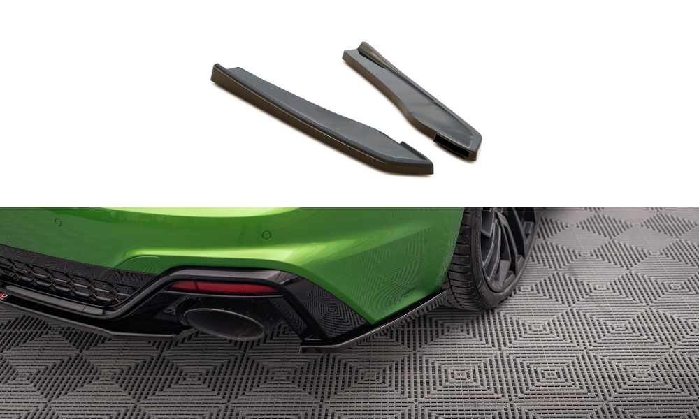 Heck Ansatz Flaps Diffusor passend für Audi RS5 F5 Facelift schwarz Hochglanz – Ansicht 2
