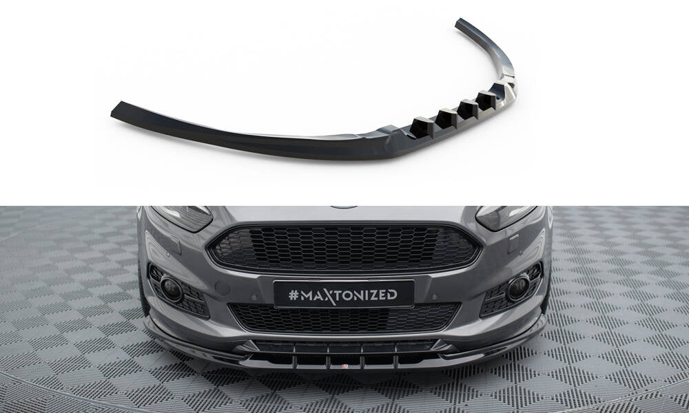 Street+ Spoilerlippe Front Ansatz passend für Ford S-Max ST-Line Mk2 schwarz Hochglanz – Ansicht 2