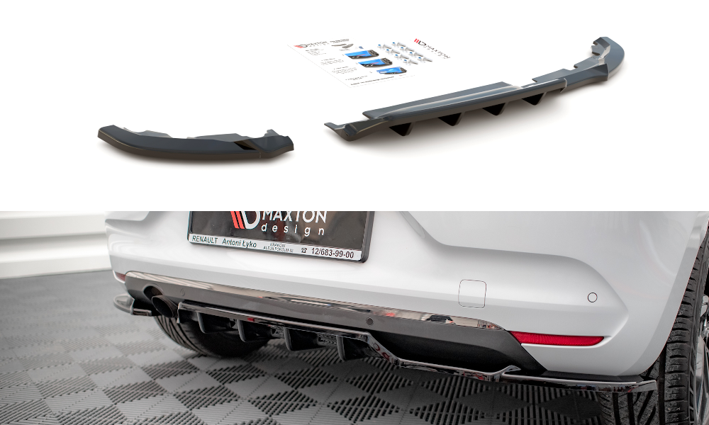 Street+ Mittlerer Diffusor RACE passend für Renault Clio Mk5 schwarz Hochglanz – Ansicht 2