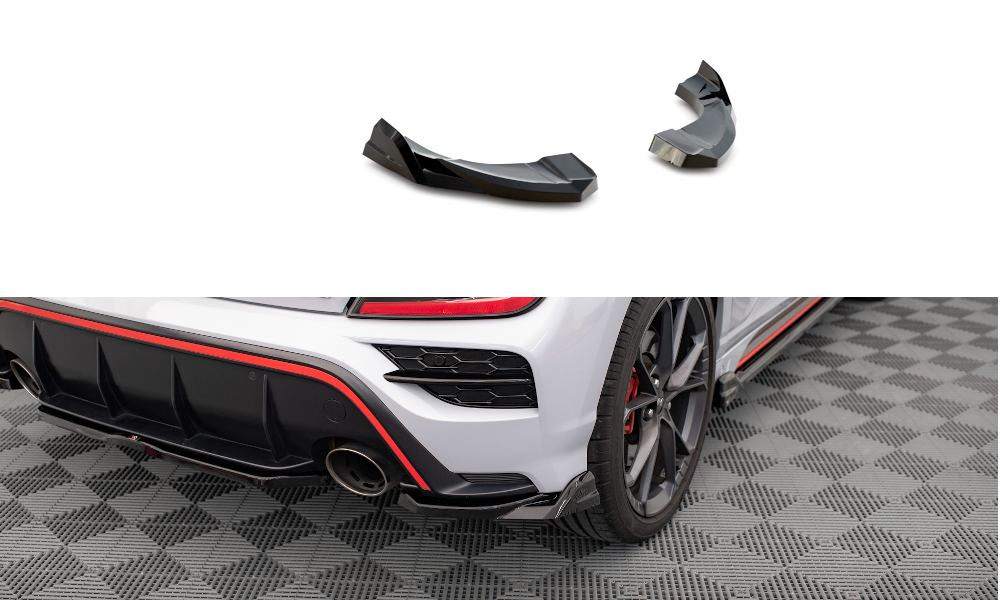 Heck Ansatz Flaps Diffusor V.2 passend für Hyundai Kona N Mk1 schwarz Hochglanz – Ansicht 2