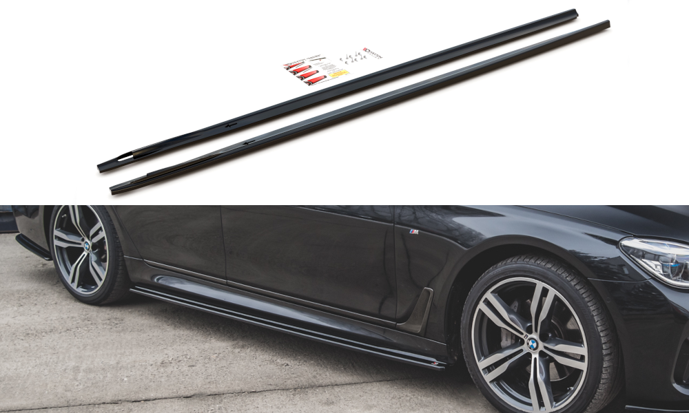 Street+ Seitenschweller Leisten passend für BMW 7 M-Paket G11  schwarz Hochglanz – Ansicht 2