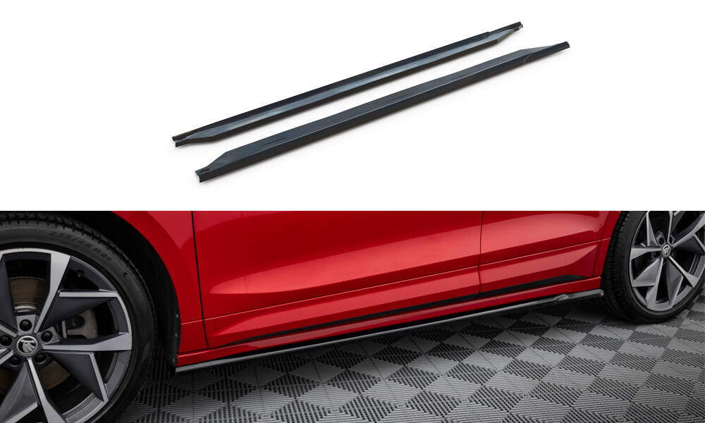 Street+ Seitenschweller Leisten passend für Skoda Enyaq Coupe iV RS  schwarz Hochglanz – Ansicht 2