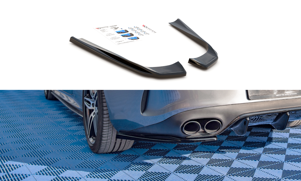 Heck Ansatz Flaps Diffusor passend für Mercedes-AMG E53 Coupe C238 / Cabriolet A238 schwarz Hochglanz – Ansicht 2