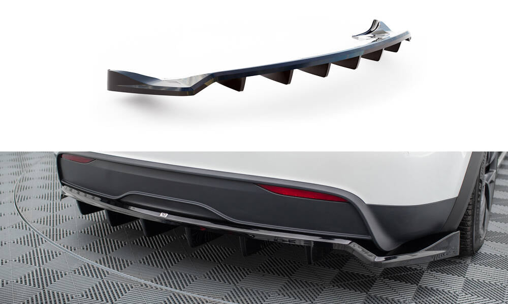 Street+ Mittlerer Diffusor RACE passend für Tesla Model X Mk1 Facelift schwarz Hochglanz – Ansicht 2