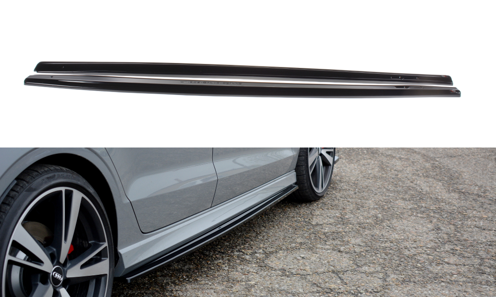 Street+ Seitenschweller Leisten passend für Audi RS3 Limousine 8V Facelift schwarz Hochglanz – Ansicht 2