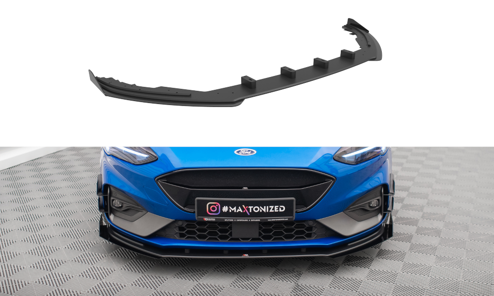 Street Pro Street+ Spoilerlippe Front Ansatz passend für + Flaps passend für Ford Focus ST / ST-Line Mk4 schwarz Hochglanz – Ansicht 2