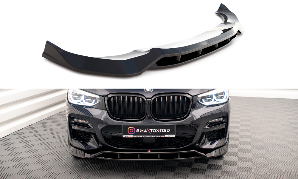 Street+ Spoilerlippe Front Ansatz V.2 passend für BMW X3 M40d / M40i / M-Paket G01  schwarz Hochglanz – Ansicht 2