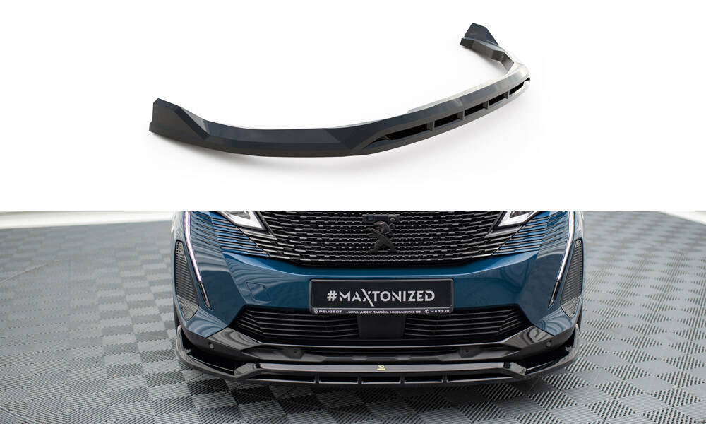 Street+ Spoilerlippe Front Ansatz passend für Peugeot 3008 GT-Line Mk2 Facelift schwarz Hochglanz – Ansicht 2