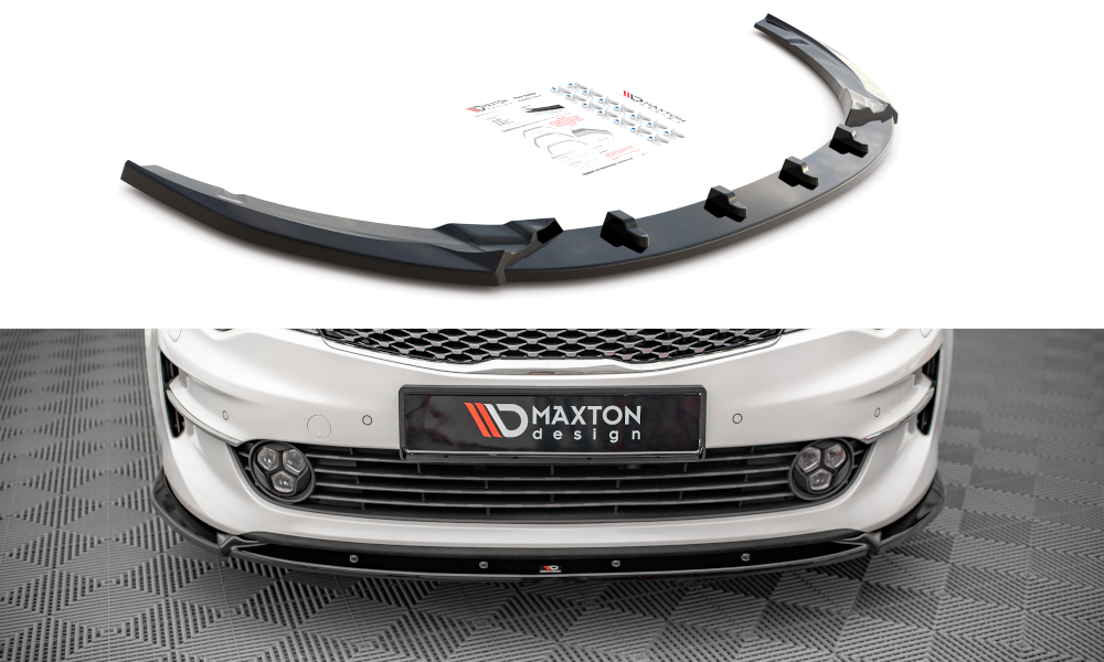 Street+ Spoilerlippe Front Ansatz V.1 passend für Kia Optima Mk4 schwarz Hochglanz – Ansicht 2