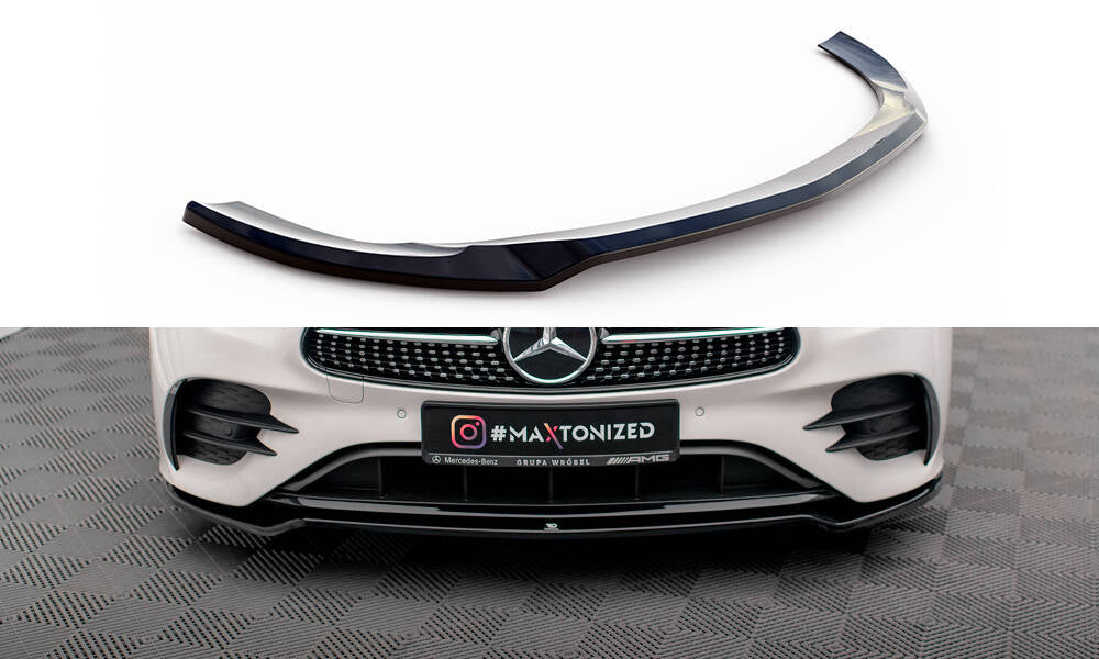 Street+ Spoilerlippe Front Ansatz V.1 passend für Mercedes-Benz E-Klasse W213 Coupe Facelift (C238 Facelift) / Cabriolet (A238 Facelift) AMG-Line / 53 AMG schwarz Hochglanz – Ansicht 2