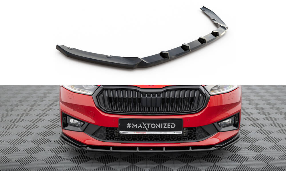 Street+ Spoilerlippe Front Ansatz passend für Skoda Fabia Monte Carlo Mk4 schwarz Hochglanz – Ansicht 2