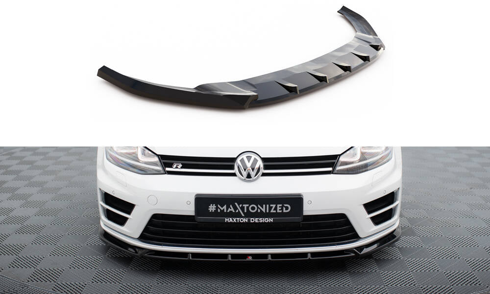 Street+ Spoilerlippe Front Ansatz V.5 passend für VW Golf R / R-Line Mk7 schwarz Hochglanz – Ansicht 2