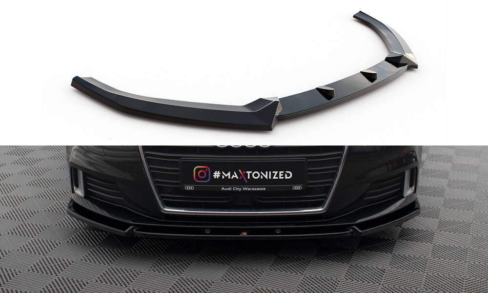 Street+ Spoilerlippe Front Ansatz V.1 passend für Audi A3 Sportback 8V Facelift schwarz Hochglanz – Ansicht 2