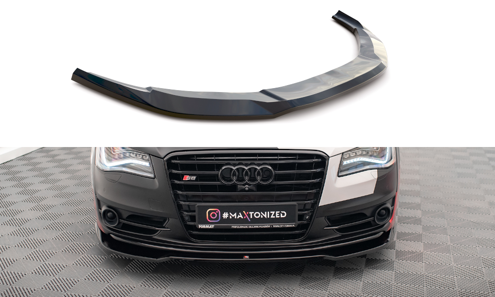 Street+ Spoilerlippe Front Ansatz V.1 passend für Audi S8 D4 schwarz Hochglanz – Ansicht 2
