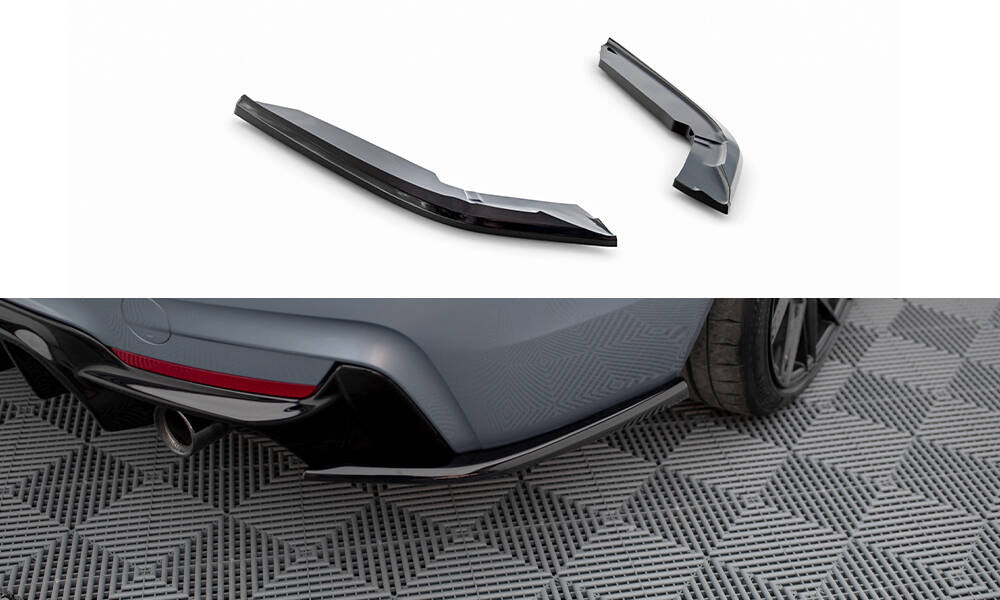 Heck Ansatz Flaps Diffusor V.4 passend für BMW 4er Coupe M-Paket F32  schwarz Hochglanz – Ansicht 2