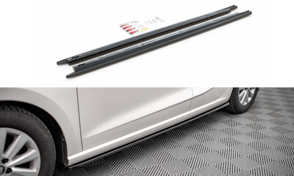 Street+ Seitenschweller Leisten passend für V.1 passend für Seat Ibiza FR/ Standard Mk5 schwarz Hochglanz – Ansicht 2