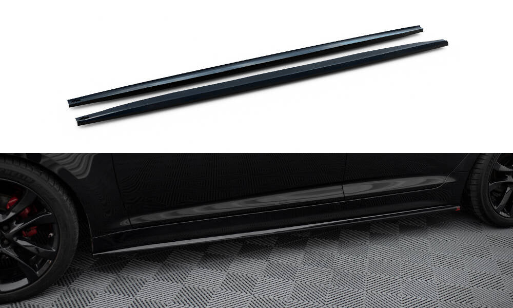 Street+ Seitenschweller Leisten passend für Kia Optima Mk3 schwarz Hochglanz – Ansicht 2
