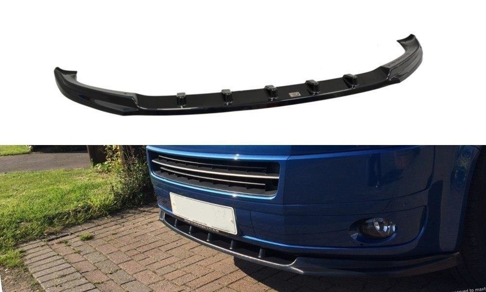 Street+ Spoilerlippe Front Ansatz passend für VW T5 Facelift schwarz Hochglanz – Ansicht 2