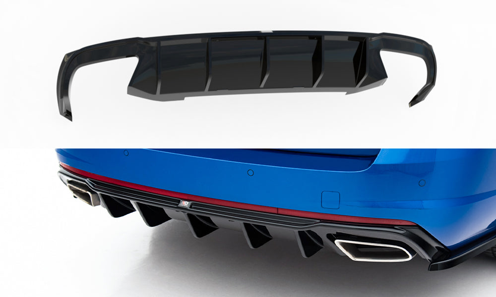 Diffusor Heck Ansatz V.2 passend für Skoda Octavia RS Mk3 / Mk3 FL Hatchback / Kombi – Ansicht 2