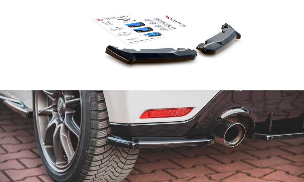 Heck Ansatz Flaps Diffusor V.1 passend für Toyota GR Yaris Mk4 schwarz Hochglanz – Ansicht 2